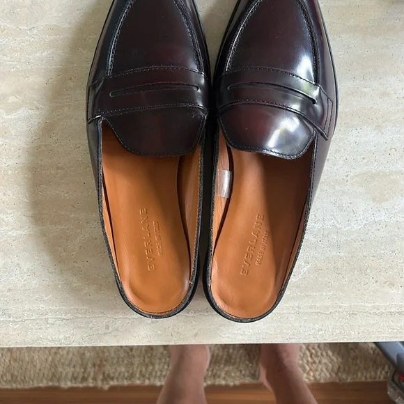 Everlane Modern Penny Loafer Slide Mule in Oxblood - Picture 3 of 6